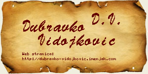 Dubravko Vidojković vizit kartica